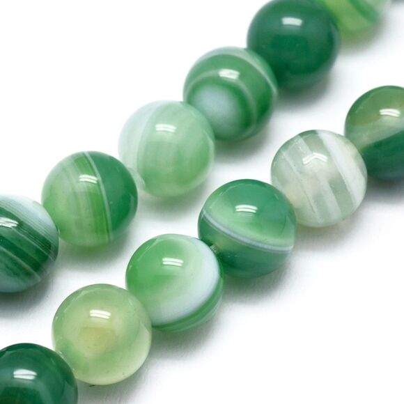6MM Green Agate Beads-ONE Gemstone Bead Strand-Jewelry Making Supply Crafts NWT - Picture 1 of 2